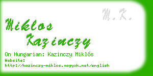 miklos kazinczy business card